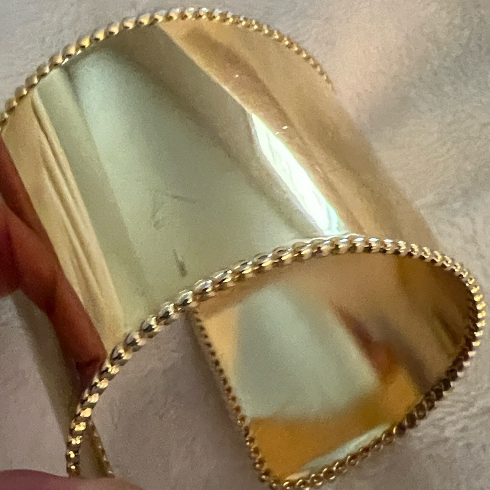 Monet Gold Cuff Bracelet with Beaded Trim
